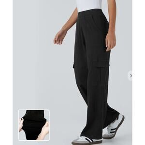 Halara Flex Straight Leg Stretchy Knit Casual Cargo Jeans Large NWT